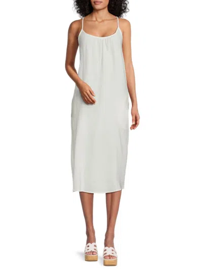 Saks Fifth Avenue Women's Scoopneck Shift Midi Dress In White