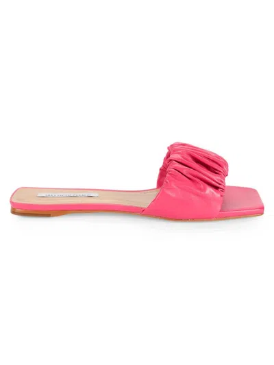 Saks Fifth Avenue Women's Scrunch Leather Flat Sandals In Pink
