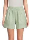 Saks Fifth Avenue Women's Seersucker Striped Cotton Blend Shorts In Pasture Green