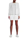 Saks Fifth Avenue Women's Sequin Trim 100% Linen Shorts In White