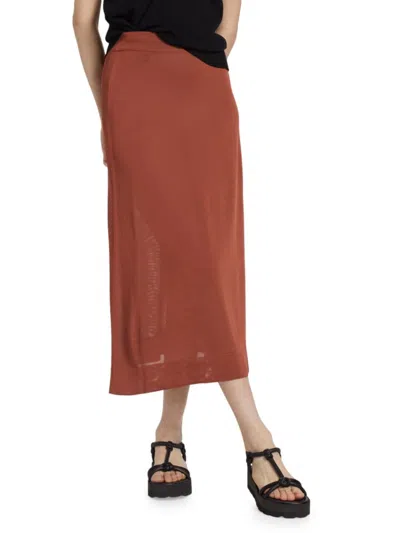 Saks Fifth Avenue Women's Sheer A-line Midi-skirt In Mocha