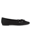 Saks Fifth Avenue Women's Shirley Eyelet Ballet Flats In Black