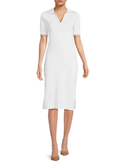 Saks Fifth Avenue Women's Side Slit Sheath Midi Dress In White