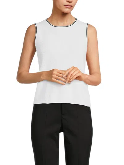 Saks Fifth Avenue Women's Sleeveless Knit Top In White Black