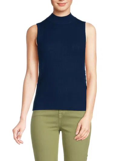 Saks Fifth Avenue Women's Solid Sleeveless Sweater In Marine
