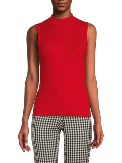 Saks Fifth Avenue Women's Sleeveless Mockneck Sweater In Scarlet