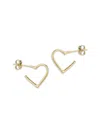 SAKS FIFTH AVENUE WOMEN'S SMALL 14K YELLOW GOLD HEART HALF HOOP EARRINGS