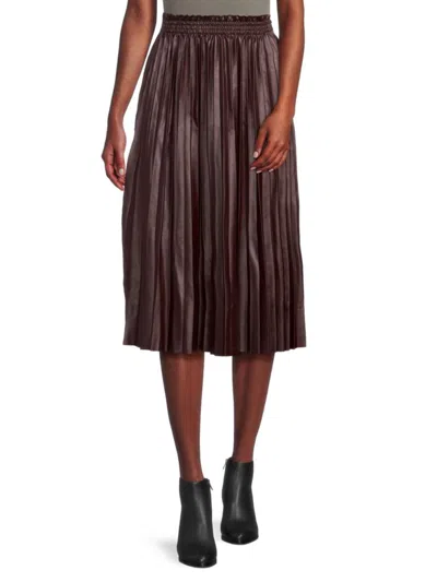 Saks Fifth Avenue Women's Smocked Accordion Pleat Midi Skirt In Mulberry