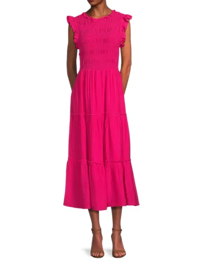 sachin and babi light blue dress Saks Fifth Avenue Women's Smocked Ruffle Maxi Dress In Rose Tropical
