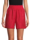 Saks Fifth Avenue Women's Smocked Waist 100% Linen Shorts