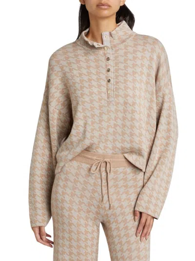 Saks Fifth Avenue Women's Snap Placket Funnel Neck Sweater In Brown