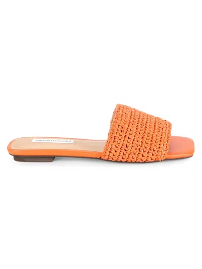 Saks Fifth Avenue Women's Sofia Woven Flat Sandals In Orange