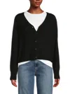 Saks Fifth Avenue Women's Solid 100% Cashmere Cardigan In Black