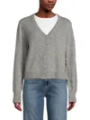 Saks Fifth Avenue Women's Solid 100% Cashmere Cardigan In Gray