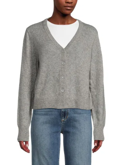 Saks Fifth Avenue Women's Solid 100% Cashmere Cardigan In Gray