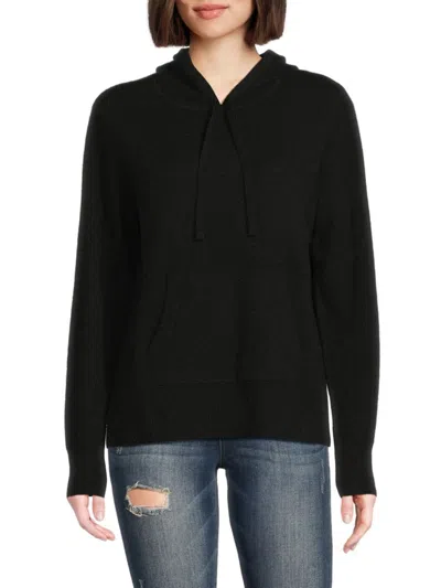 Saks Fifth Avenue Women's Solid 100% Cashmere Hoodie In Black