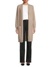 Saks Fifth Avenue Women's Solid 100% Cashmere Longline Cardigan In Black