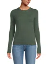 Saks Fifth Avenue Women's Solid 100% Cashmere Sweater In Green