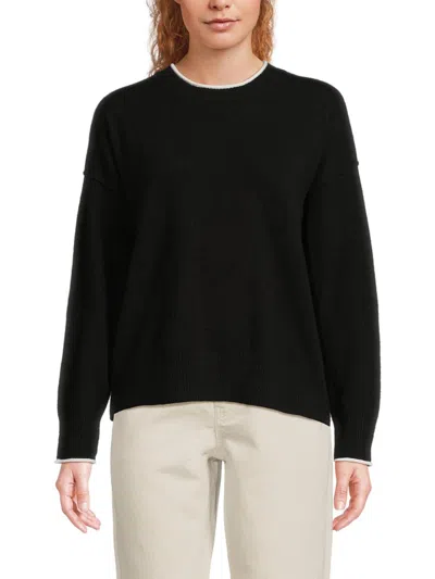 Saks Fifth Avenue Women's Solid 100% Cashmere Sweatshirt In Black