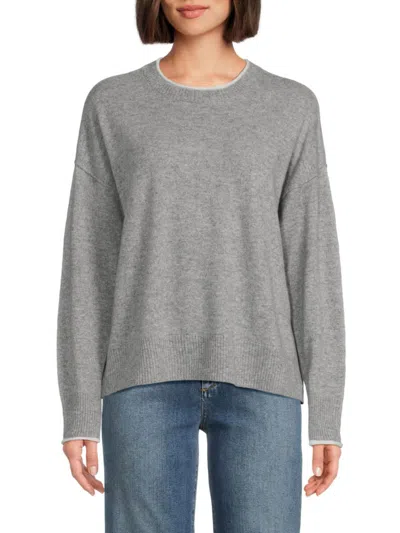 Saks Fifth Avenue Women's Solid 100% Cashmere Sweatshirt In Gray
