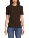 Saks Fifth Avenue Women's Solid 100% Cashmere T-shirt In Brown