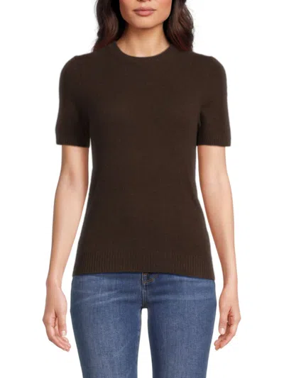 Saks Fifth Avenue Women's Solid 100% Cashmere T-shirt In Brown