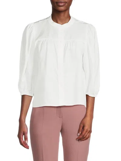 Saks Fifth Avenue Women's Solid Button Down Blouse In White