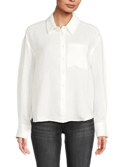 Saks Fifth Avenue Women's Solid Drop-shoulder Shirt In White