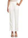 Saks Fifth Avenue Women's Solid Flat Front Pants In White