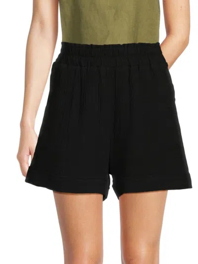 Saks Fifth Avenue Women's Solid Pull On Shorts In Black