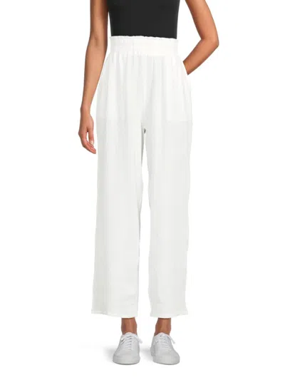 Saks Fifth Avenue Women's Solid Straight-leg Pants In White