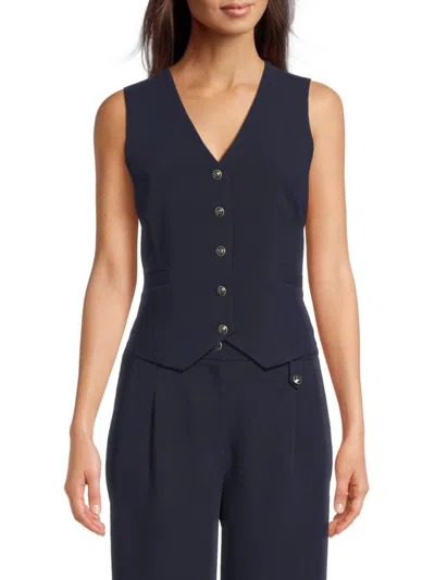 Saks Fifth Avenue Women's Solid Vest In Blue