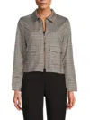 Saks Fifth Avenue Women's Spread Collar Houndstooth Jacket In Gray