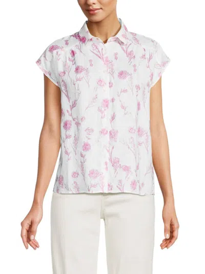 Saks Fifth Avenue Women's Spread Collar Linen Shirt In White