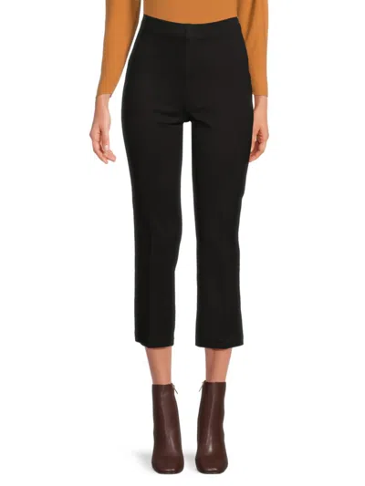 Saks Fifth Avenue Women's Stella Flat Front Cropped Pants In Black