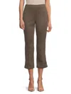 Saks Fifth Avenue Women's Stella Flat Front Cropped Pants In Brown Herringbone