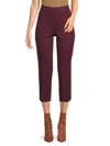 Saks Fifth Avenue Women's Stella Flat Front Cropped Pants In Merlot
