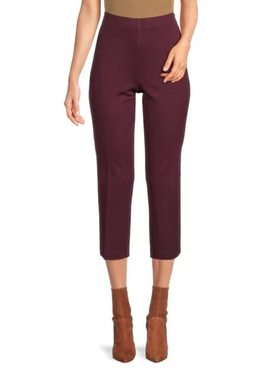 Saks Fifth Avenue Women's Stella Flat Front Cropped Pants In Merlot