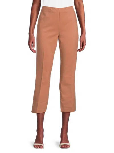 Saks Fifth Avenue Women's Stella Kick Flare-leg Crop Ponte Pants In Brown