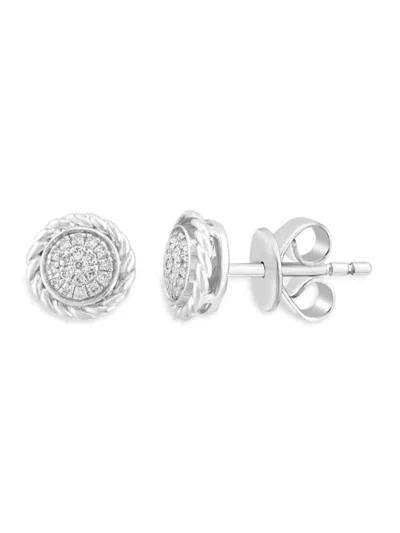 Saks Fifth Avenue Women's Sterling Silver & 0.1 Tcw Diamond Stud Earrings