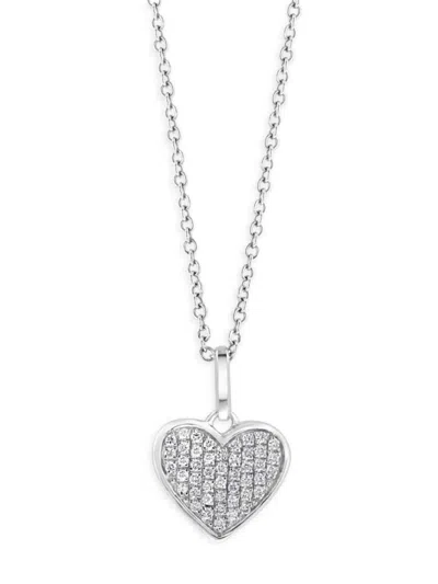 Saks Fifth Avenue Women's Sterling Silver & 0.13 Tcw Diamond Heart Pendant Necklace