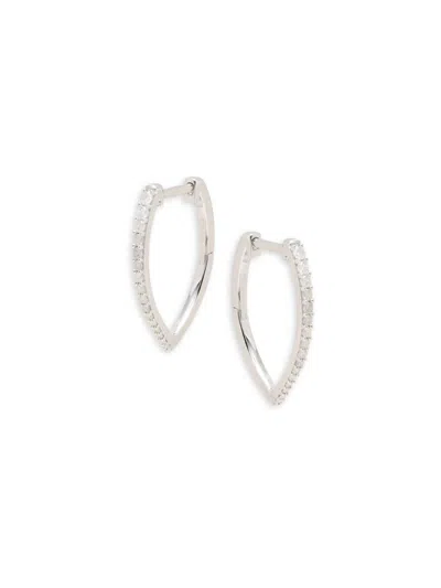 Saks Fifth Avenue Women's Sterling Silver & 0.23 Tcw Diamond Hoop Earrings