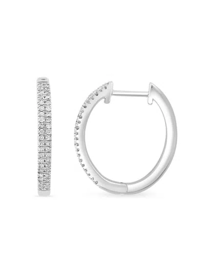 Saks Fifth Avenue Women's Sterling Silver & 0.23 Tcw Diamond Huggie Earrings