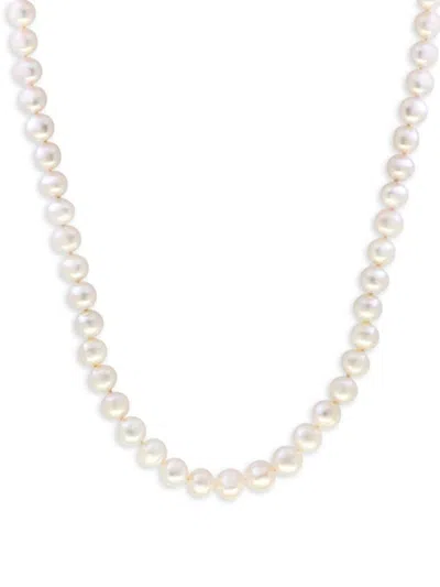 Saks Fifth Avenue Women's Sterling Silver & Freshwater Pearl Necklace In White