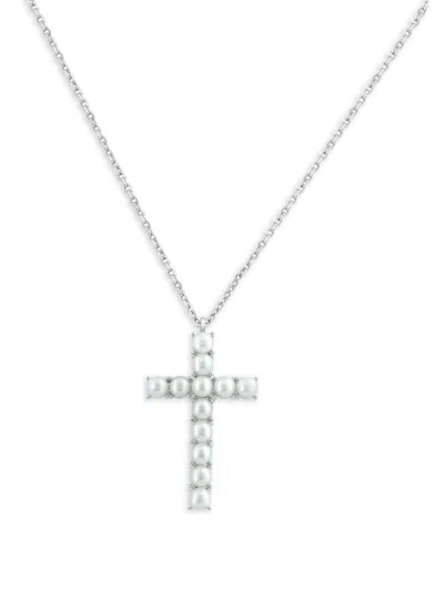 Saks Fifth Avenue Women's Sterling Silver & Freshwater Pearl Pendant Necklace