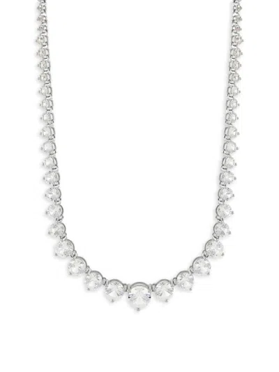 Saks Fifth Avenue Women's Sterling Silver & Graduated Created Sapphire Necklace