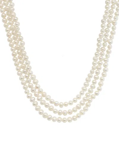 Saks Fifth Avenue Women's Sterling Silver & White Freshwater Potato Pearl Layered Necklace In Neutral