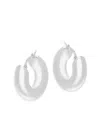Saks Fifth Avenue Women's Sterling Silver Donut Hoop Earrings 0.75"