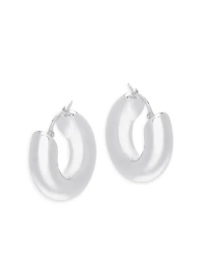 Saks Fifth Avenue Women's Sterling Silver Donut Hoop Earrings 0.75"