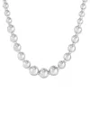 Saks Fifth Avenue Women's Sterling Silver Hollow Graduated Bead Link Necklace